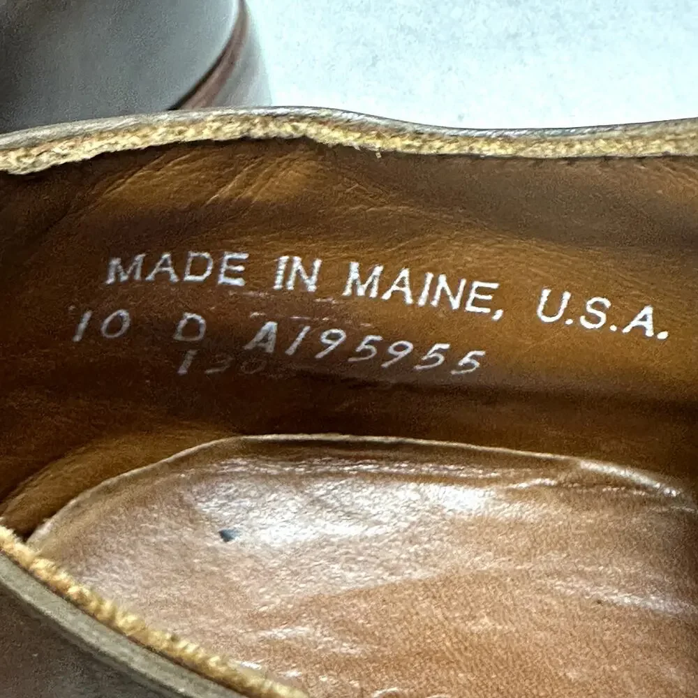 NEW HEELS Rancourt & Co. Oxford Heritage Brown Made in Maine USA 10 D